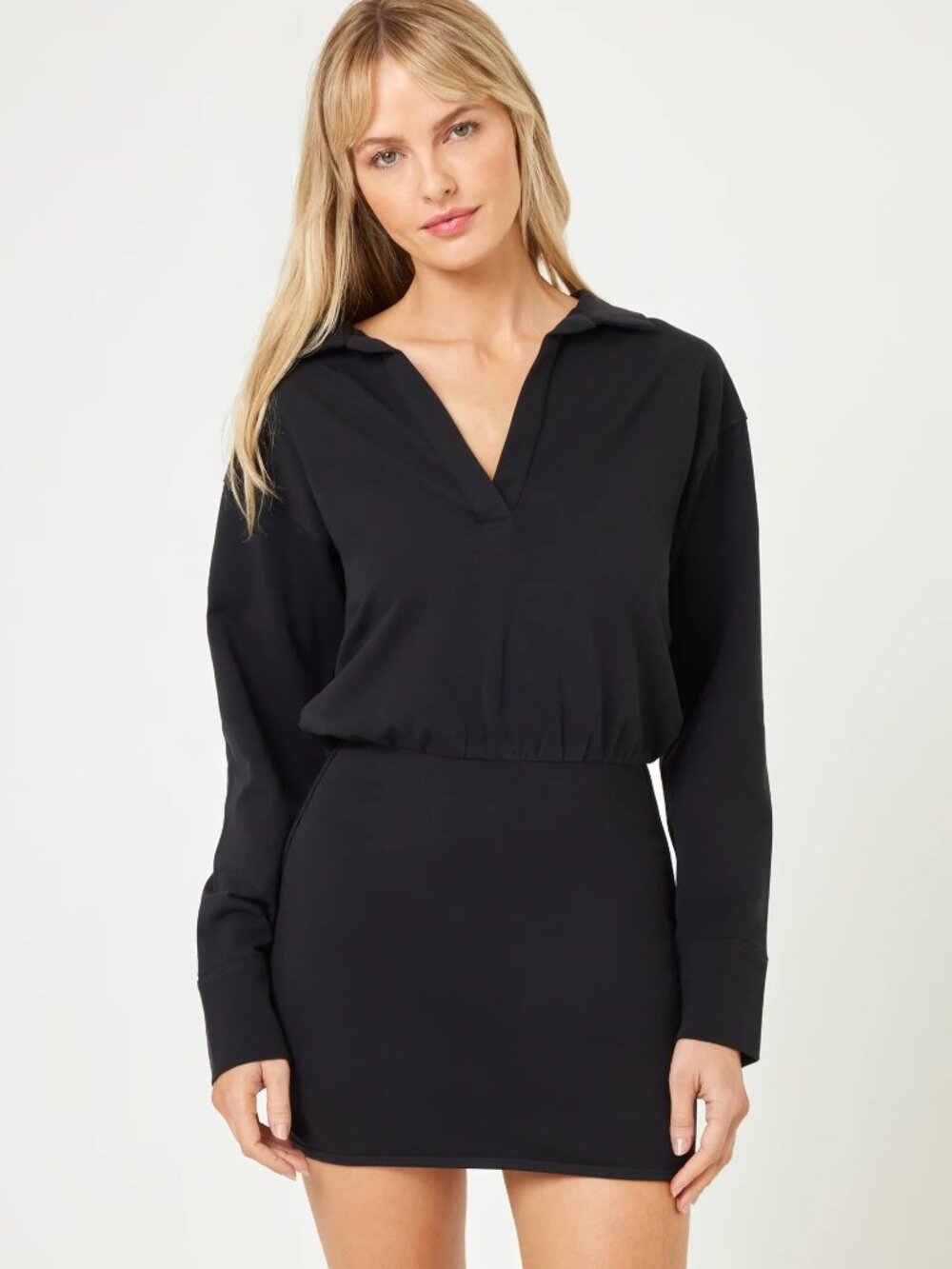 Carson Dress l*space Black Mini Dress with Long Sleeves